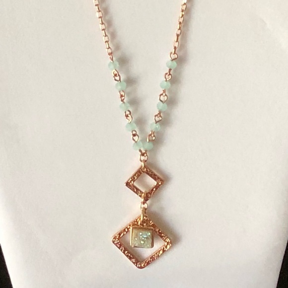 NEW Double layer necklace rose gold long length - Picture 4 of 7